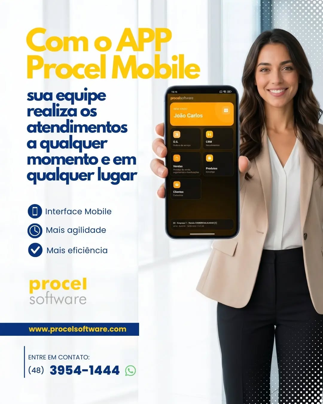 O Procel Mobile é o módulo do nosso ERP feito para quem trabalha na rua: vend...
